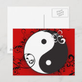 Yin-Yang mit Scrollen Postkarte (Vorne/Hinten)