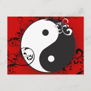 Yin-Yang mit Scrollen Postkarte
