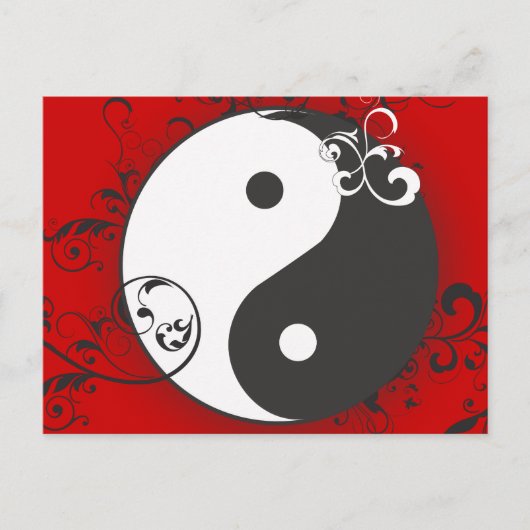Yin-Yang mit Scrollen Postkarte (Vorderseite)