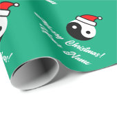 Yin Yang mit Weihnachtsmannmütze Weihnachten Geschenkpapier (Rolleneckpunkt)