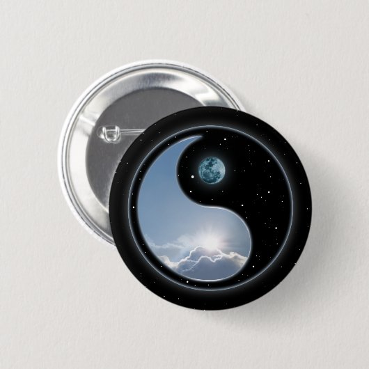 Yin Yang Mond Sun Button (Vorne & Hinten)