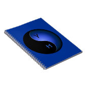 Yin Yang Monogramm - blau Notizblock (Rechte Seite)