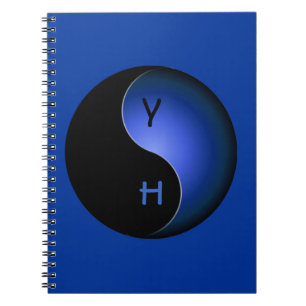 Yin-Yang-Monogramm - blau Notizblock