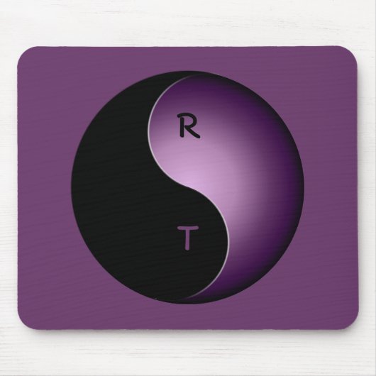 Yin-Yang-Monogramm - lila Mousepad (Vorne)