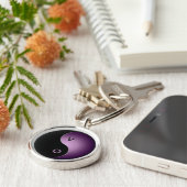 Yin-Yang-Monogramm - lila Schlüsselanhänger (Seite)