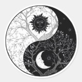 Yin & Yang / Moon & Sun Harmony Classic Round Stic Runder Aufkleber (Vorderseite)