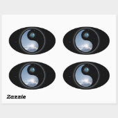 Yin Yang Moon Sun Ovaler Aufkleber (Blatt)