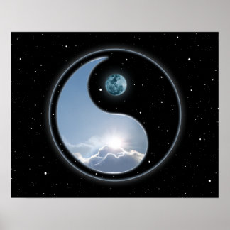 Yin Yang Moon Sun Poster