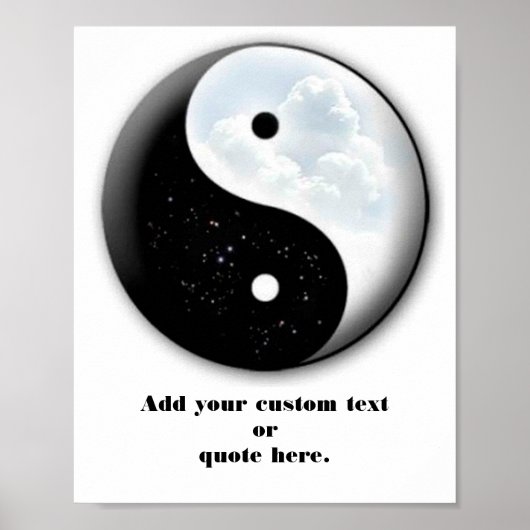 Yin & Yang motivierend Sterne und Wolken Poster (Vorne)