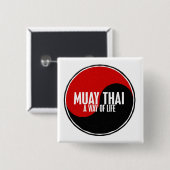 Yin Yang Muay thailändisches 1 Button (Vorne & Hinten)