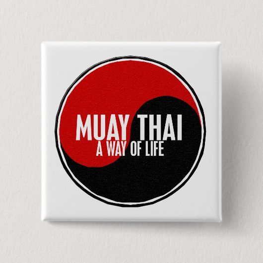 Yin Yang Muay thailändisches 1 Button (Vorderseite)