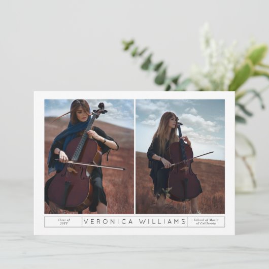 Yin & Yang Music Abschluss Einladung (Stehend Vorderseite)