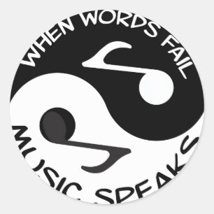 Yin Yang Musik Runder Aufkleber