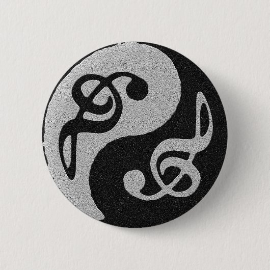 Yin Yang-Musikklatschnote Button (Vorderseite)