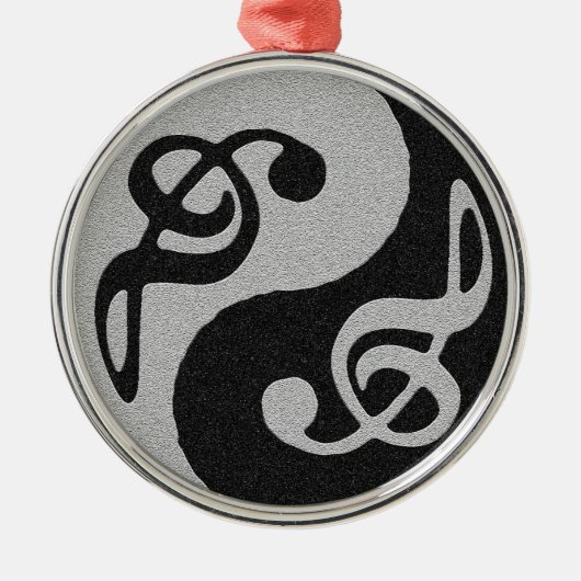 Yin Yang-Musikklatschnote Ornament Aus Metall (Vorne)
