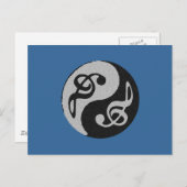 Yin Yang-Musikklatschnote Postkarte (Vorne/Hinten)