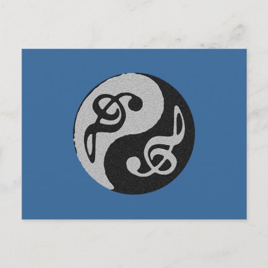Yin Yang-Musikklatschnote Postkarte (Vorderseite)