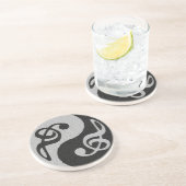 Yin Yang-Musikklatschnote Sandstein Untersetzer (Seite)