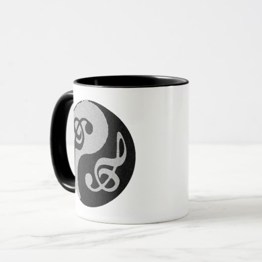 Yin Yang-Musikklatschnote Tasse (Vorderseite Links)