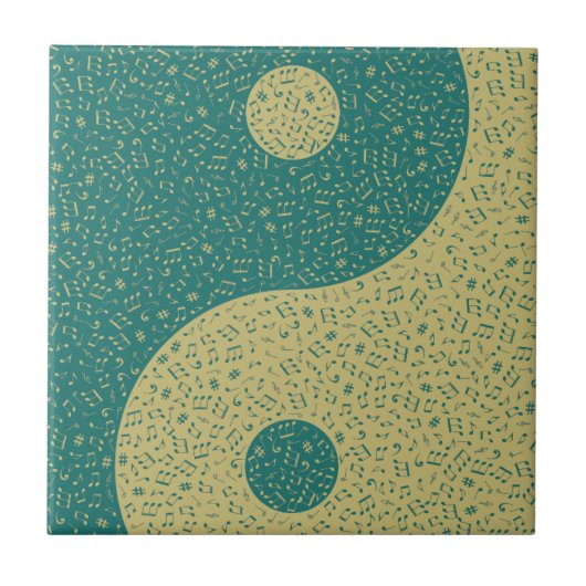 Yin Yang Musiknoten Fliese (Vorderseite)