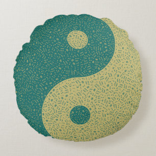 Yin Yang Musiknoten Rundes Kissen