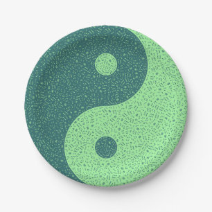 Yin Yang Musiknotens Pappteller