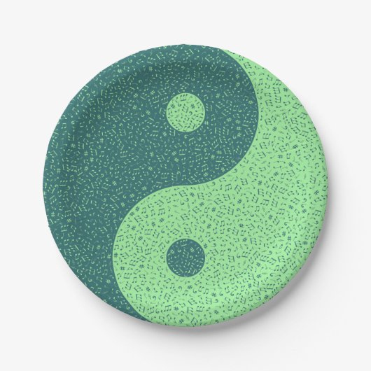 Yin Yang Musiknotens Pappteller (Vorderseite)