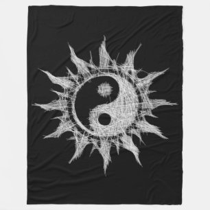 Yin-yang - Mystische Sonne - Mandala Dualitäten. Fleecedecke