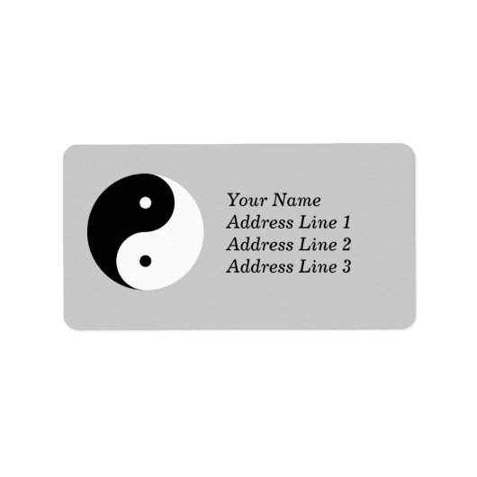 Yin Yang Name Address Mailing oder Name Tag Label Adressaufkleber (Vorne)