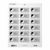 Yin Yang Name Address Mailing oder Name Tag Label Adressaufkleber (Vorne)