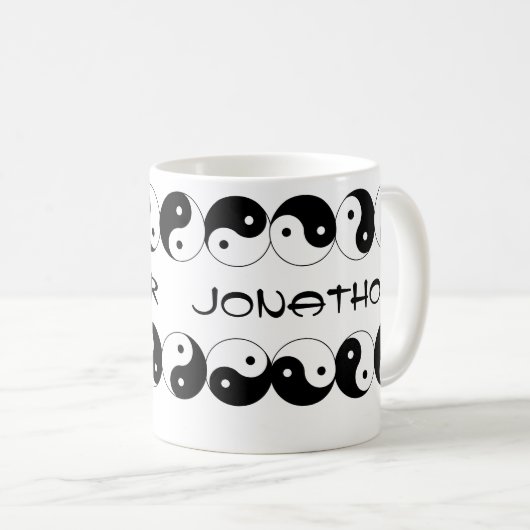 Yin Yang Names Rotating Symbols Kaffeetasse (VorderseiteRechts)
