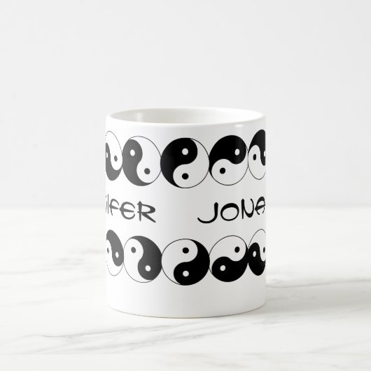 Yin Yang Names Rotating Symbols Kaffeetasse (Mittel)