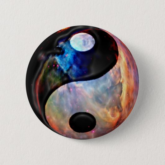 Yin Yang Nebelfleck-Knöpfe Button (Vorderseite)