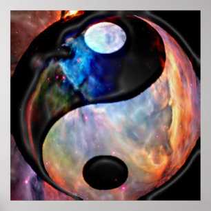 Yin Yang Nebelfleck-Plakat Poster