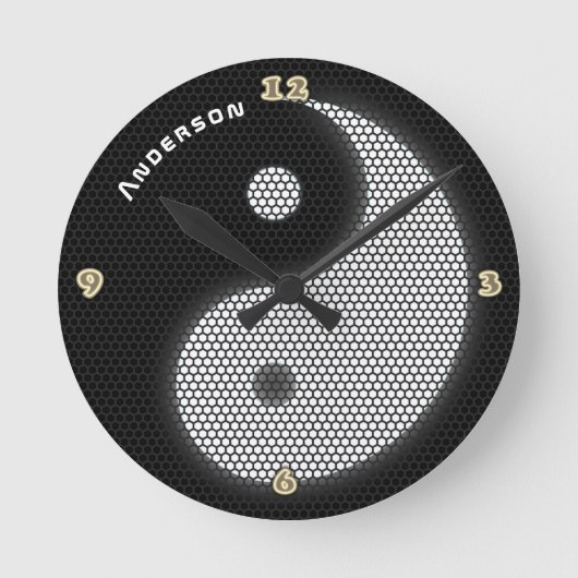 YIN YANG Neon Light Style Personalisierte Mauer Runde Wanduhr (Vorderseite)