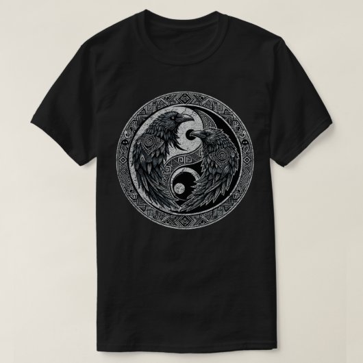 Yin Yang Nordic Raven T-Shirt (Design vorne)