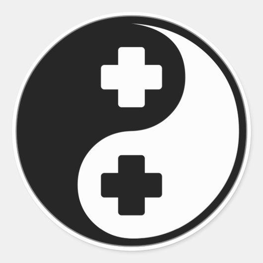 Yin Yang Nursing Runder Aufkleber (Vorderseite)