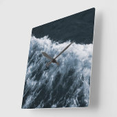 Yin Yang Ocean Glam 1 Quadratische Wanduhr (Winkel)