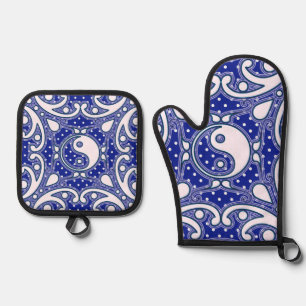 Yin Yang Ofenhandschuh & Topflappen-Set