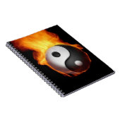 Yin Yang on Fire Notebook Notizblock (Rechte Seite)