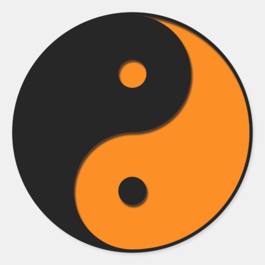 Yin Yang - orange 1 Runder Aufkleber (Vorderseite)
