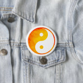 Yin Yang orange und gelber Aquarell-Chinese Button (Beispiel)