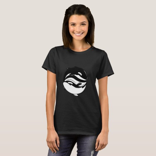 Yin Yang Orca Whale Long Sleeve T-Shirt (Vorne ganz)