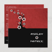 Yin-Yang orientalische Kirschblüte Hochzeit Einladung (Vorne/Hinten)