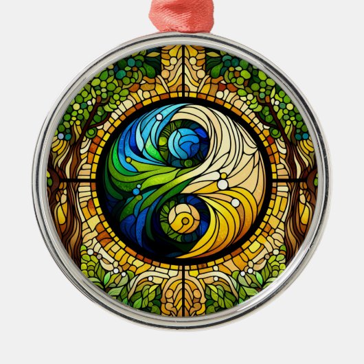 Yin Yang Ornament Aus Metall (Vorne)