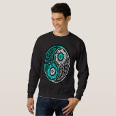 Yin Yang Ornate Namaste Yoga Peace Mindfulness Med Sweatshirt (Vorne ganz)
