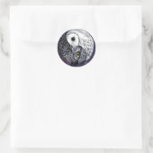 Yin Yang Owls Runder Aufkleber (Tasche)
