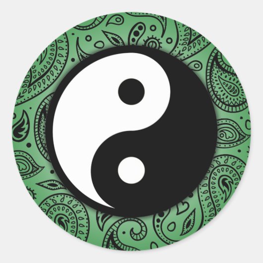 Yin Yang Paisley Sticker (Vorderseite)