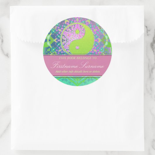 Yin Yang Pastels Buchzeichen Sticker (Tasche)