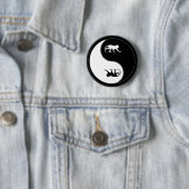 Yin Yang Pavian Button (Beispiel)